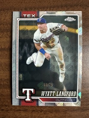 2026 Topps Chrome Wyatt Langford Topps 75th Anniversary Logo Refractor /75