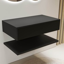 800mm Black Wall Hung Countertop Vanity Unit with Shelf - Lugo BeBa_28142