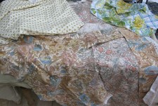 job lot Sanderson vintage cotton floral fabric remnants  Morris golden lily