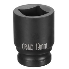 4 Point Square Socket 1/2" Drive 19mm Metric CR-MO Square Impact Wheel Socket
