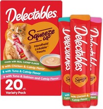 Delectables Squeeze Up Catnip Variety Pack Creamy Squeezable Puree Lickable Wet