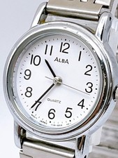 Orologio da polso ALBA Y138-6A80 quadrante bianco vintage funzionante