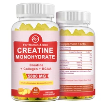 Creatine Monohydrate Gummies 3000mg Strength Energy Muscle Health For Women Men