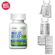 Mucus Relief DM Tablets Dextromethorphan 20mg Guaifenesin 400mg, 50 Count