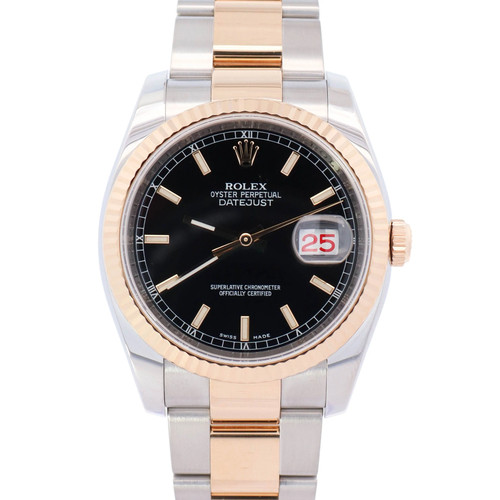 Rolex Datejust 36mm Black Dial Watch Ref# 116233
