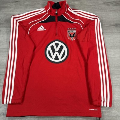 VTG Y2K D.C. United Jacket Mens Medium Red MLS Soccer Adidas Quarter Zip