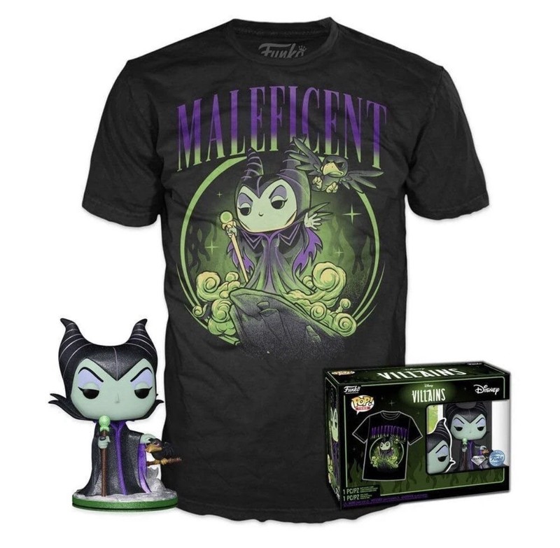 Funko Pop! Maleficent #1082 Diamond Exclusive Disney Villians Pop Tee Medium