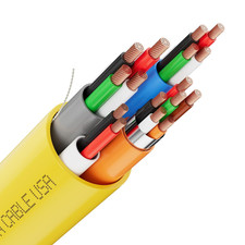 Syston Access Control Composite Cable, Plenum-Rated/Cl3P/Cmp, Yellow, 100FT