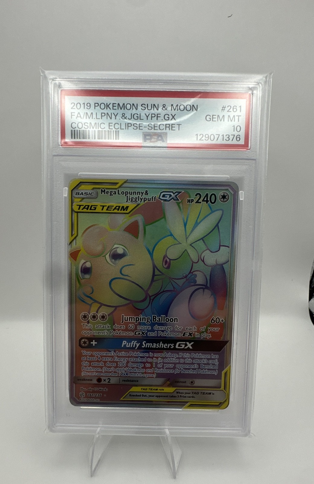 Mega Lopunny & Jigglypuff GX (Secret) 261/236 Sm-Cosmic Eclipse Holo