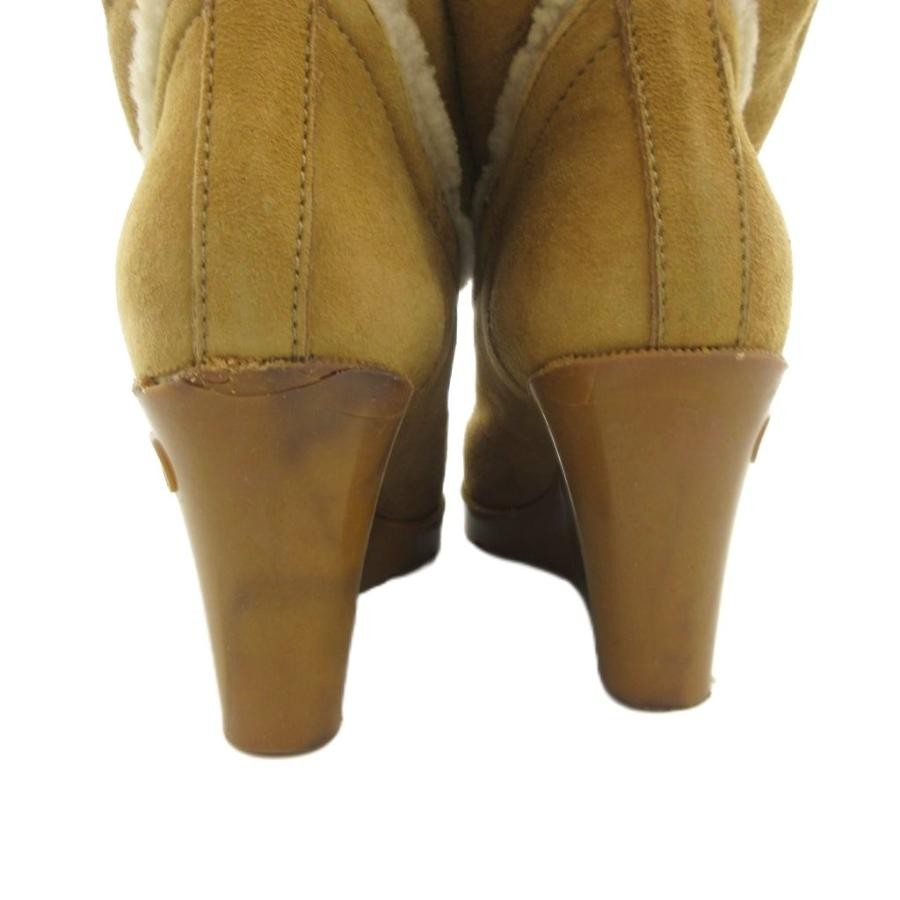 GUCCI Women's Long Wedge Sole Suede Boots Size:36/JP:23 Mustard 141190K Authen thumbnail 5