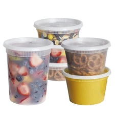 to Go Food Containers with Lids [8 Oz, 16 Oz, 32 Oz - 48 Count] - Deli Plastic