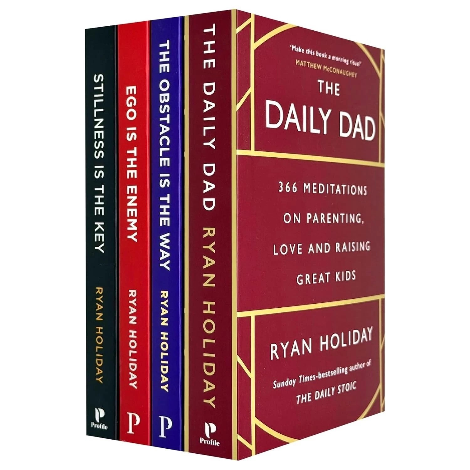 Ryan Holiday Collection 4 Books Set Obstacle Is Way, Ego is Enemy,Daily Dad