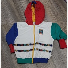 Gymboree Kids Rainbow Color Block Baseball Jacket Hooded Full Zip X-Small