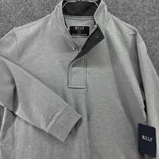 NEW BYLT Elite + Fairway Pullover Men’s LARGE Heather Grey 1/4 Snap Long Sleeve