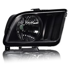 Headlight Assembly Left Right Ford Mustang 2005-2009 Clear Lens Black Housing