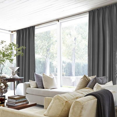PONY DANCE Blackout Thermal Curtains 66 X 72  Grey Blackout GREY