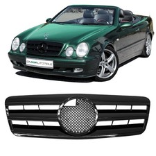 Mercedes CLK W208 C208 A208 Gitter Grill K&uuml;hlergrill Schwarz gl&auml;nzend 1997-2003
