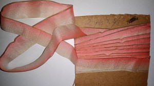 Pink Omre Ribbon With Wire Edge  1920's  #1973