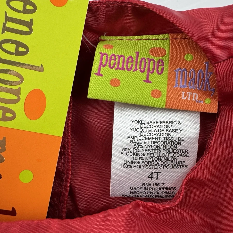 Penelope Mack Girls Dress 4T Red Black Heart Print Party Holiday NWT - Image 2 of 4