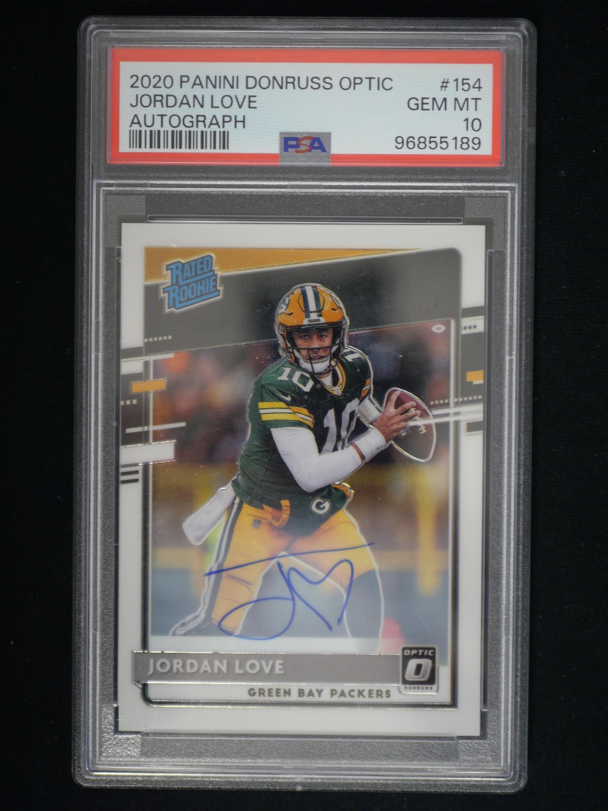 2020 Donruss Optic #154 Jordan Love Rated Rookies Autographs PSA 10 #/150