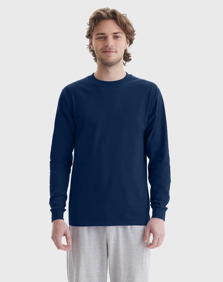 Hanes Beefy Men's Long Sleeve T-Shirt, Cotton