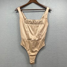 Princess Polly Bodysuit Womens 4 Satin Corset Square Neck Champagne Evening Glam
