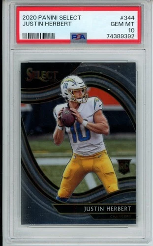 Justin Herbert RC 2020 Panini Select - Field Level #344 (RC) PSA 10!! Invest!!
