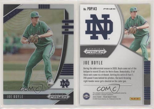 2020 Panini Prizm Draft Picks Silver Prizm Joe Boyle #PDP143 0o6v - Afbeelding 3 van 3