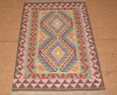 Handwoven Oriental Kilim Afghan No.79863 - 117x82cm 100% Wool