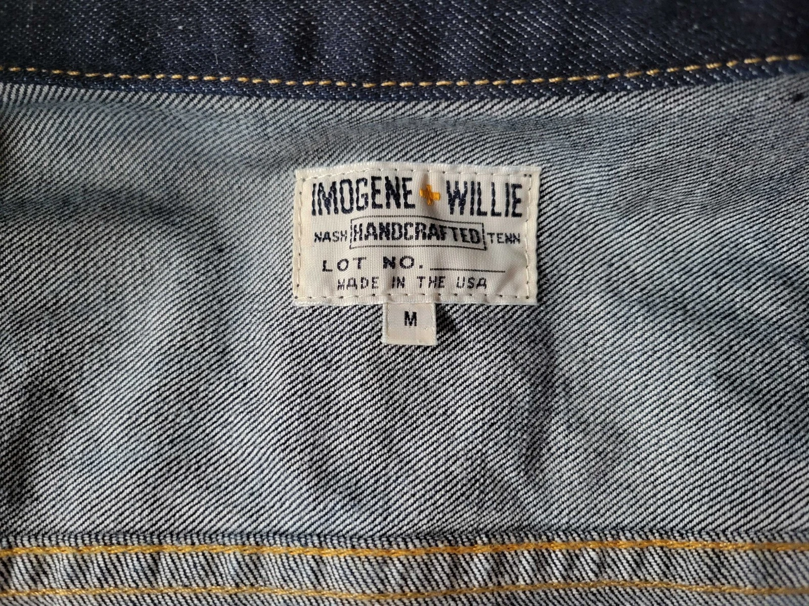 Imogene + Willie Made in USA Selvedge Denim Trucker Jean Jacket Adult S/M image 4