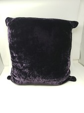 Purple Velour Decorative 19  Throw Pillow Crushed Velvet