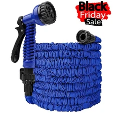 25ft Water Hose - Upgraded Leakproof Lightweight, Garden Hose, Flexible Blue