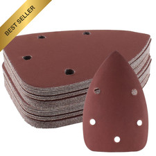 25 Pack 1000 Grit Mouse Detail Sander Sandpaper Sheets 5 Hole Hook And Loop Pad