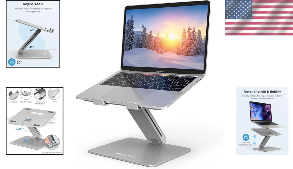 Adjustable Ergonomic Laptop Stand for 10-17 Inch Laptops – Sleek Aluminum Riser - Image 2 of 4