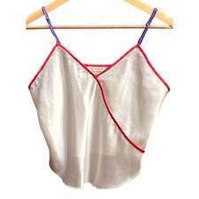 90s Victoria's Secret Camisole Gold Label Coquette Balletcore White Satin Top