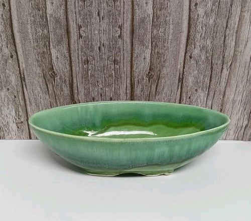 Vintage McCoy Planter/Serving Bowl P-14 MCM Shades Of Green 9.5" X 5"