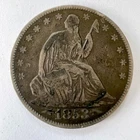 US Coin Half Dollar 50c Seated Liberty 1853P Circulated