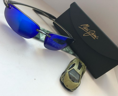 #ad Maui Jim B407 11 Ho#x27;okipa Sunglasses Grey Frame Blue Hawaii Polarized Lenses $105.00