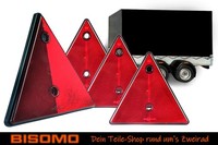 4 Reflektor Dreieck RüCkstrahler AnhäNgerdreieck 15Cm PKW AnhäNger E-PrüFzeichen
