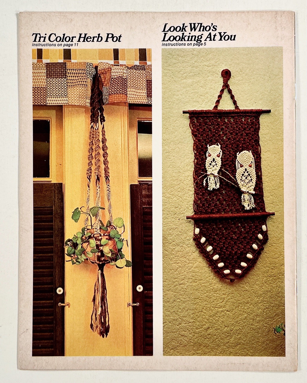 1976 MACRAME WHY KNOT pattern book 70s KITSCH interior design WALL HANGINGS more