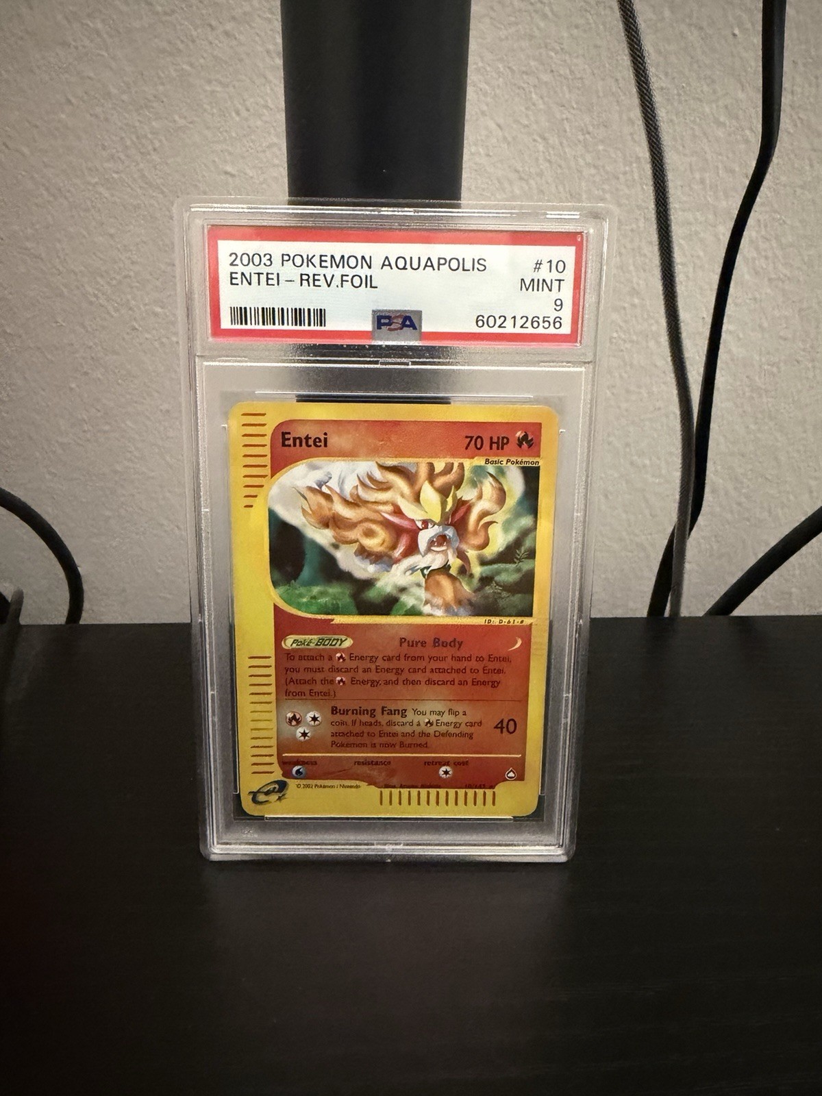 Entei 010/147 Aquapolis Reverse Holo PSA 9