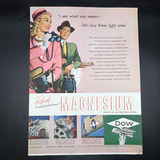 Dow Chemical Magnesium Advertisement 1940s Industrial Metal Vintage