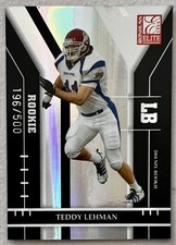 TEDDY LEHMAN 2004 Donruss Elite #195 RC /500 Oklahoma Sooners, Detroit Lions