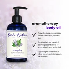 Tranquility Massage & Body Oil - Natural Aromatherapy - 8oz Pump Bottle