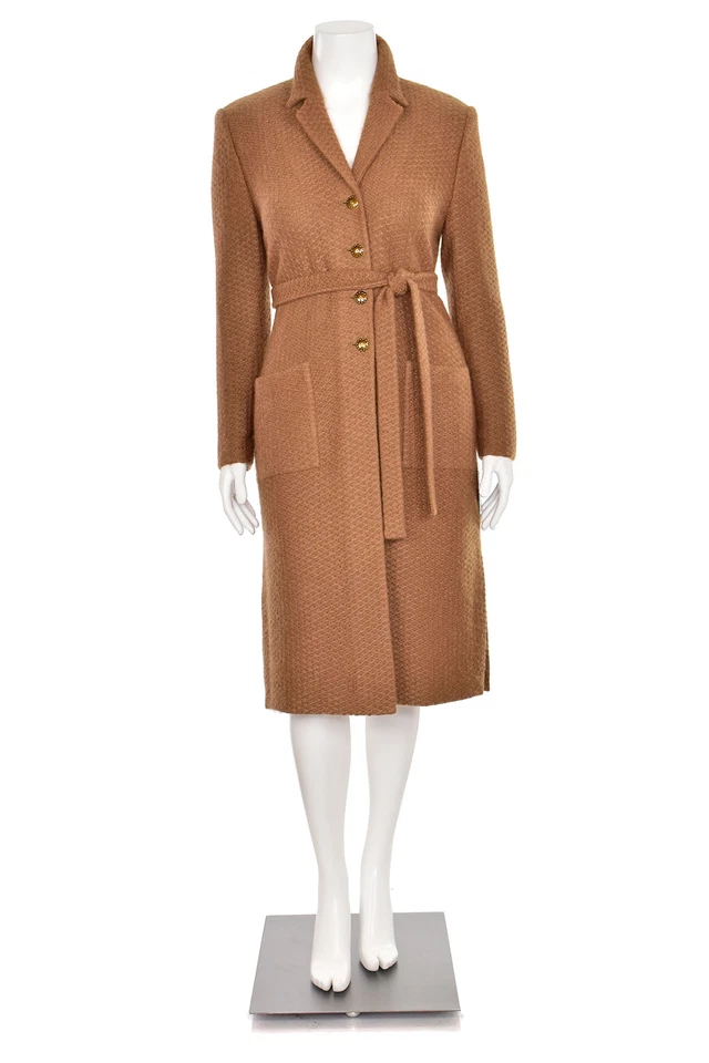 *¡ME ENCANTA ESTO!* Abrigo Suéter Colección St. John Largo Marrón Mezcla Angora Talla 8 Foto 3 de 4