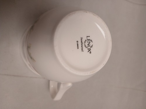 Lenox Butterfly Meadow Swallowtail, White China Coffee Mug, Scalloped, Floral - Picture 7 of 10