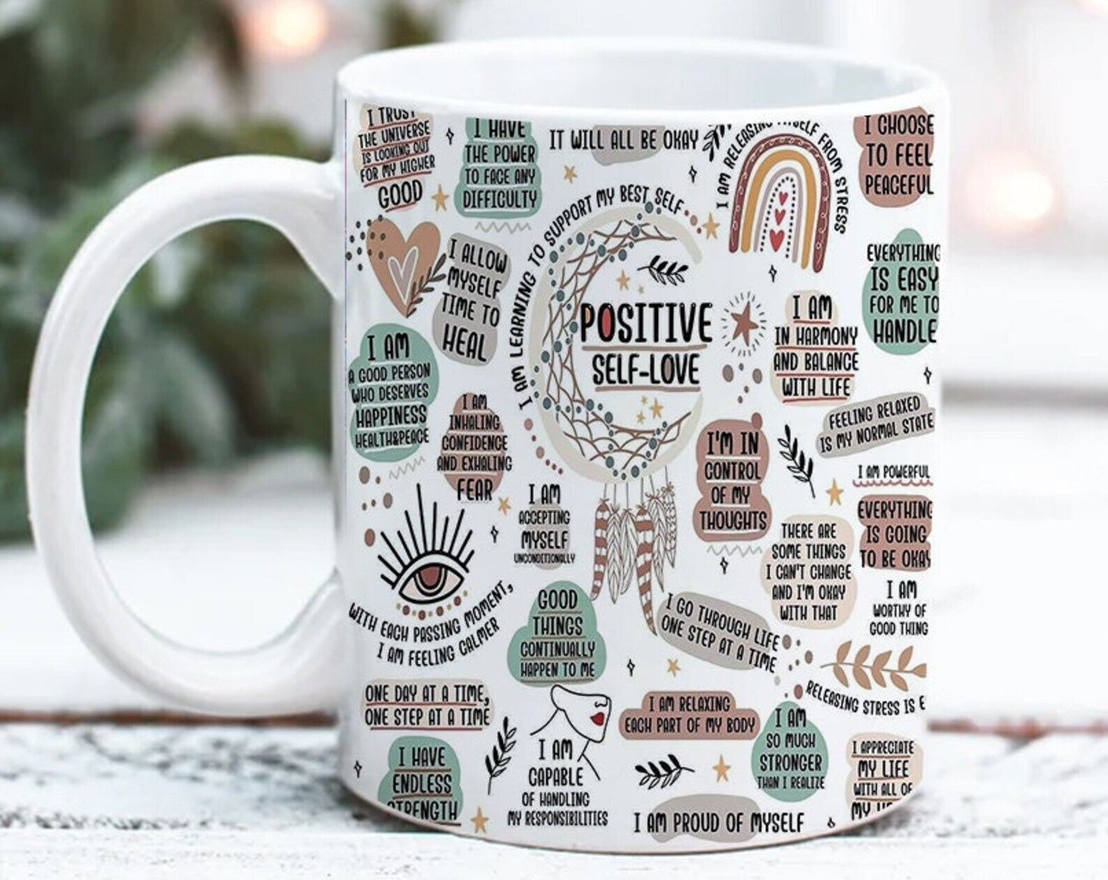 Self Love Affirmation Mug Sublimation Motivational Design  
