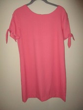 Ladies Banana Republic Coral Pink Tie Sleeves Shift Dress Size S