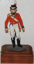 CHARLES STADDEN 1990's Metal, British Officer in Red Jacket & Top Hat Dismounted