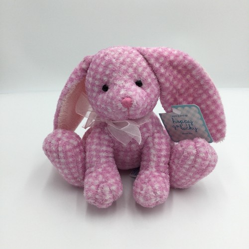 Target Pink White Gingham Easter Bunny Rabbit Plush Soft Toy 6" Stuffed Tags
